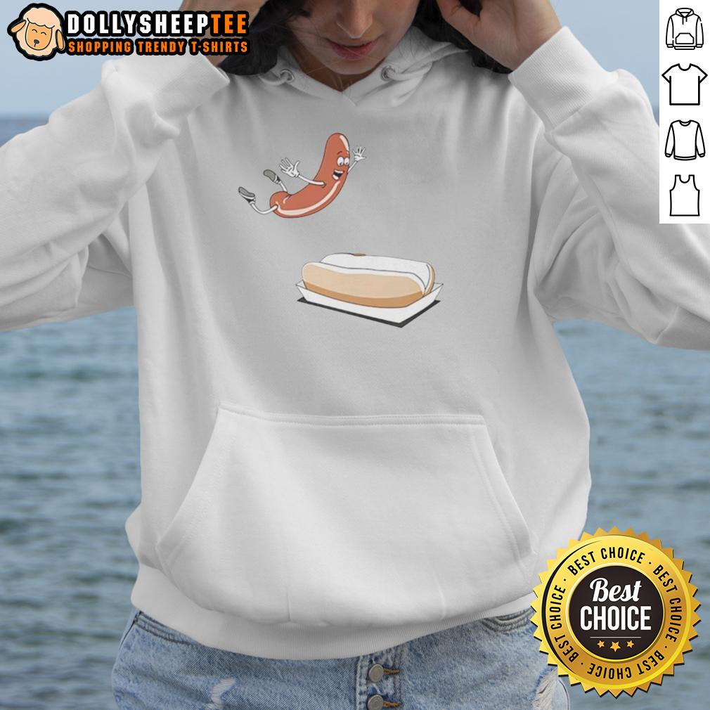 Nice Hot Dog Sausage Jump Into The Hot Dog Bun T-Shirt - Image 2
