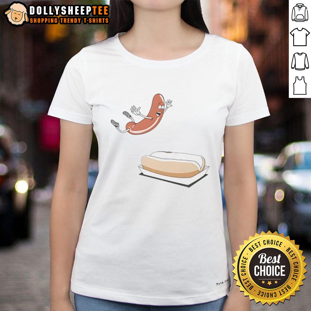Nice Hot Dog Sausage Jump Into The Hot Dog Bun T-Shirt - Image 3