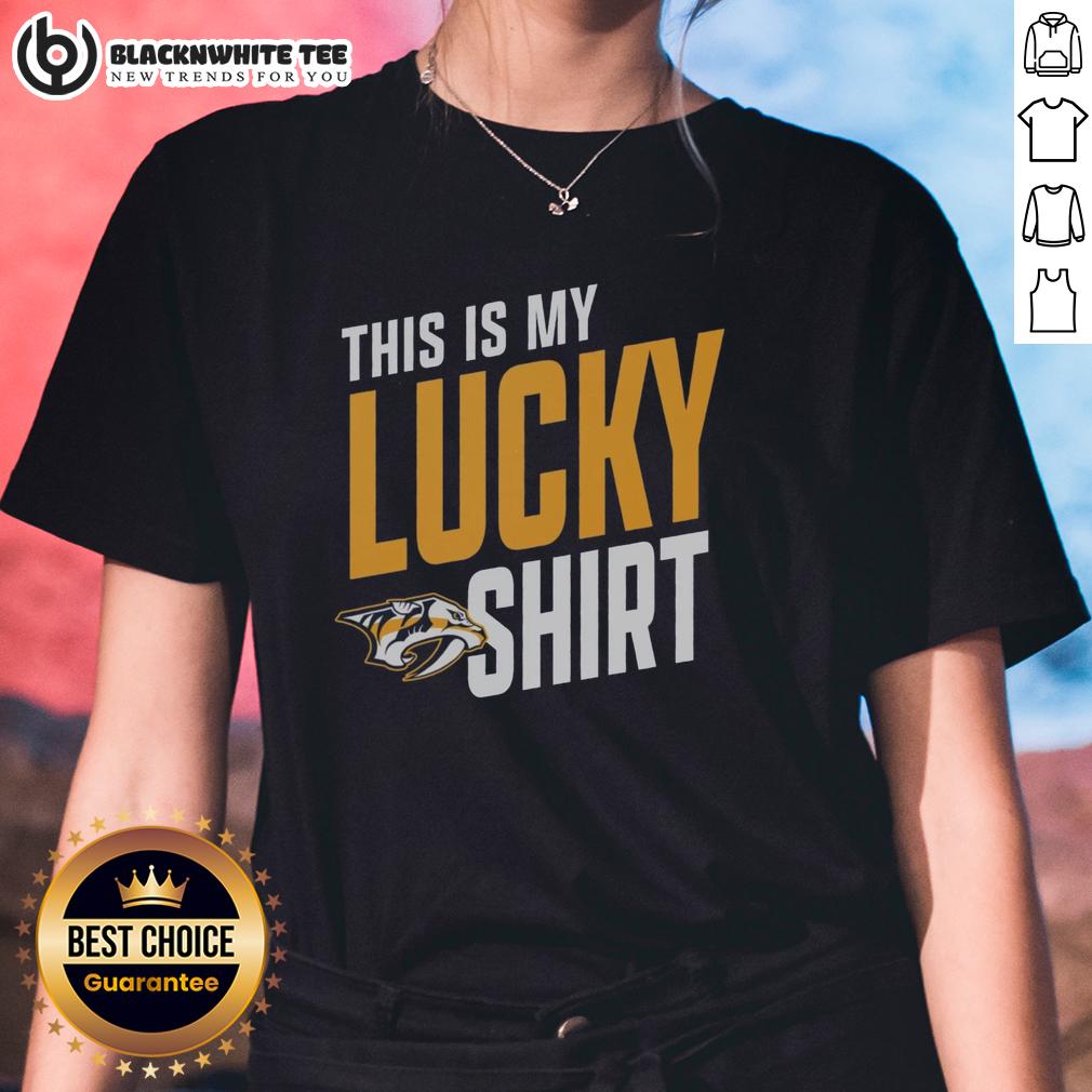 Nice Nashville Predators This Is My Lucky T-Shirt - Image 3