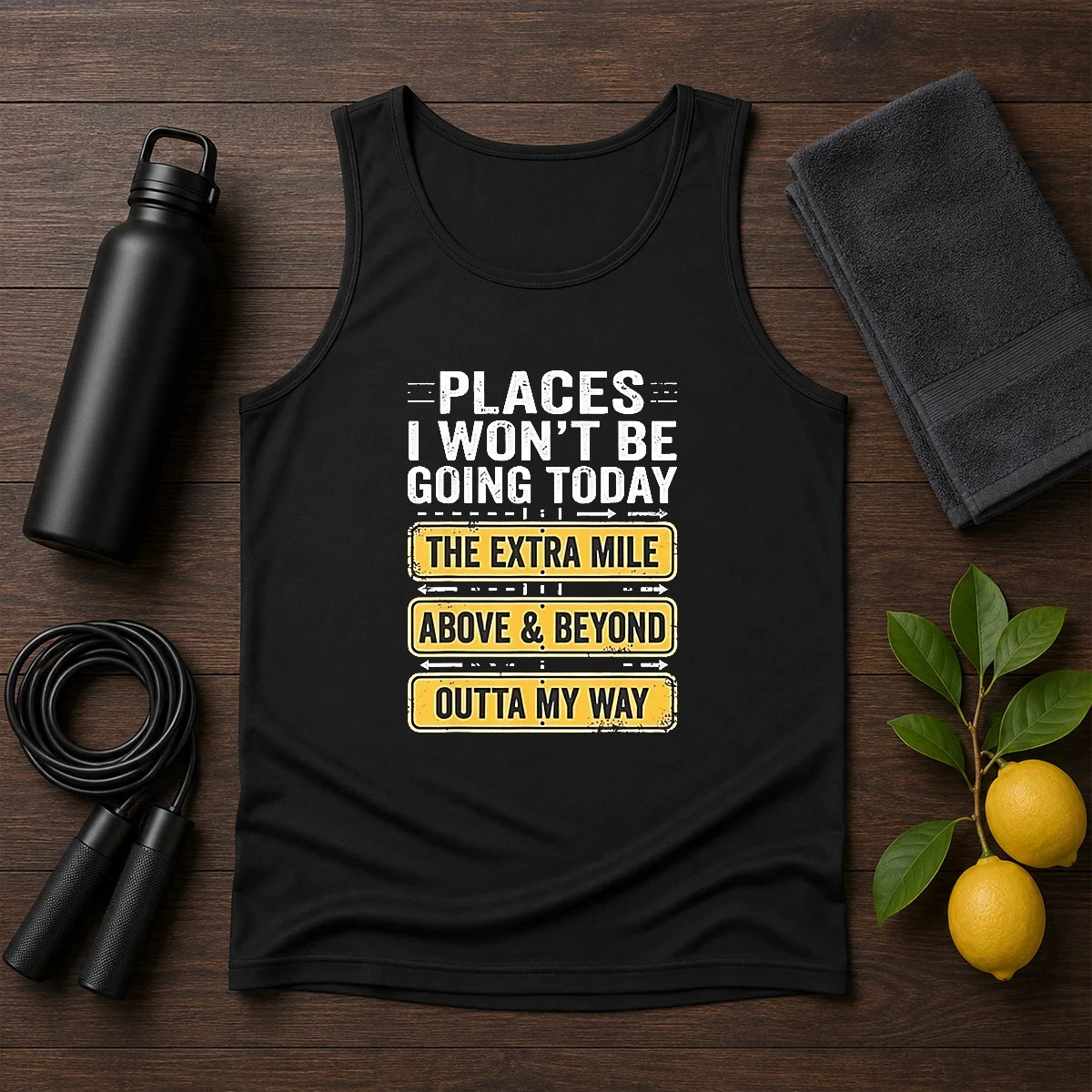 Original Places I Won'T Be Going Today The Extra Mile Above And Beyond Outta My Way Shirt - Image 3