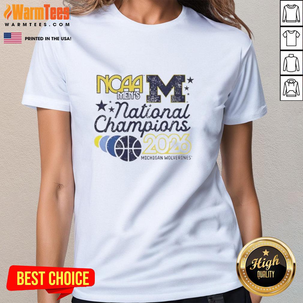 Good NCAA Men's National Champions 2026 Michigan Wolverines Basketball T-Shirt - Image 3