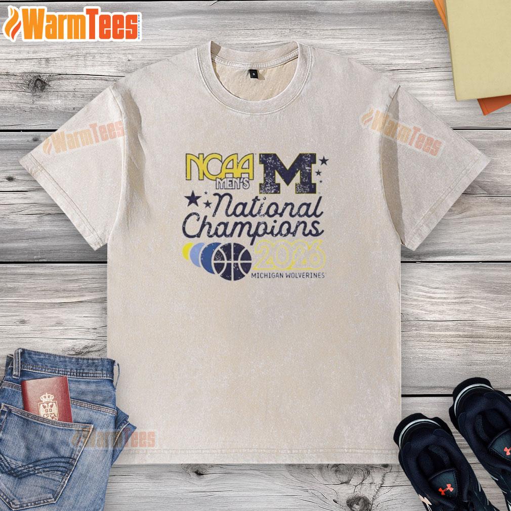 Good NCAA Men's National Champions 2026 Michigan Wolverines Basketball T-Shirt - Image 6