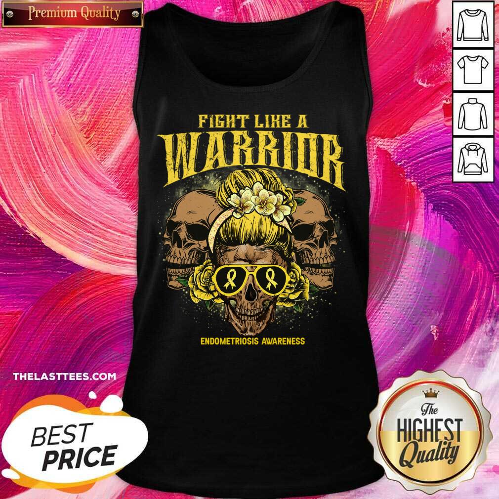 Fight Like A Warrior Endometriosis Awareness Skull Shirt - Image 2