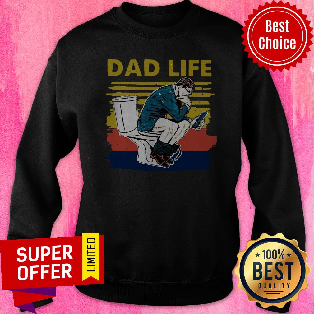 Funny Businessman Thinker On Toilet Dad Life Vintage Shirt - Image 2