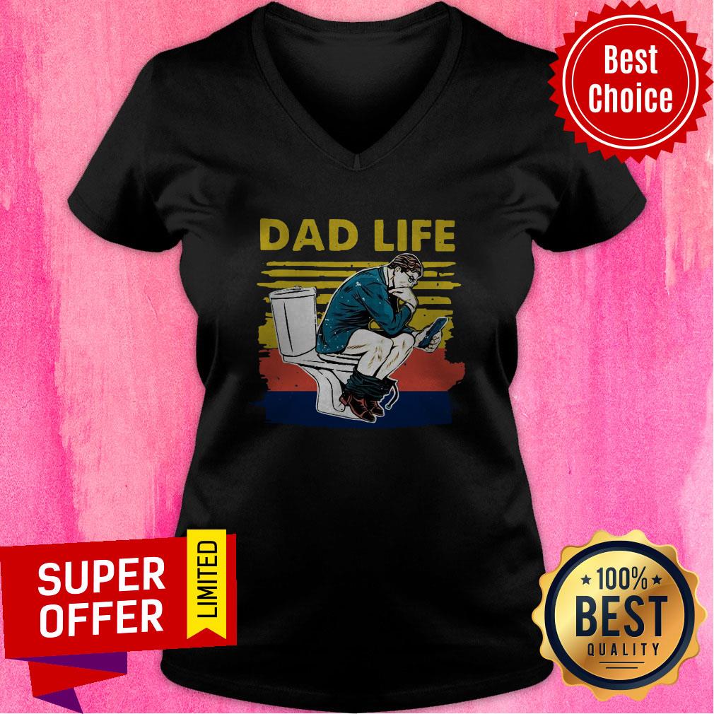Funny Businessman Thinker On Toilet Dad Life Vintage Shirt - Image 3