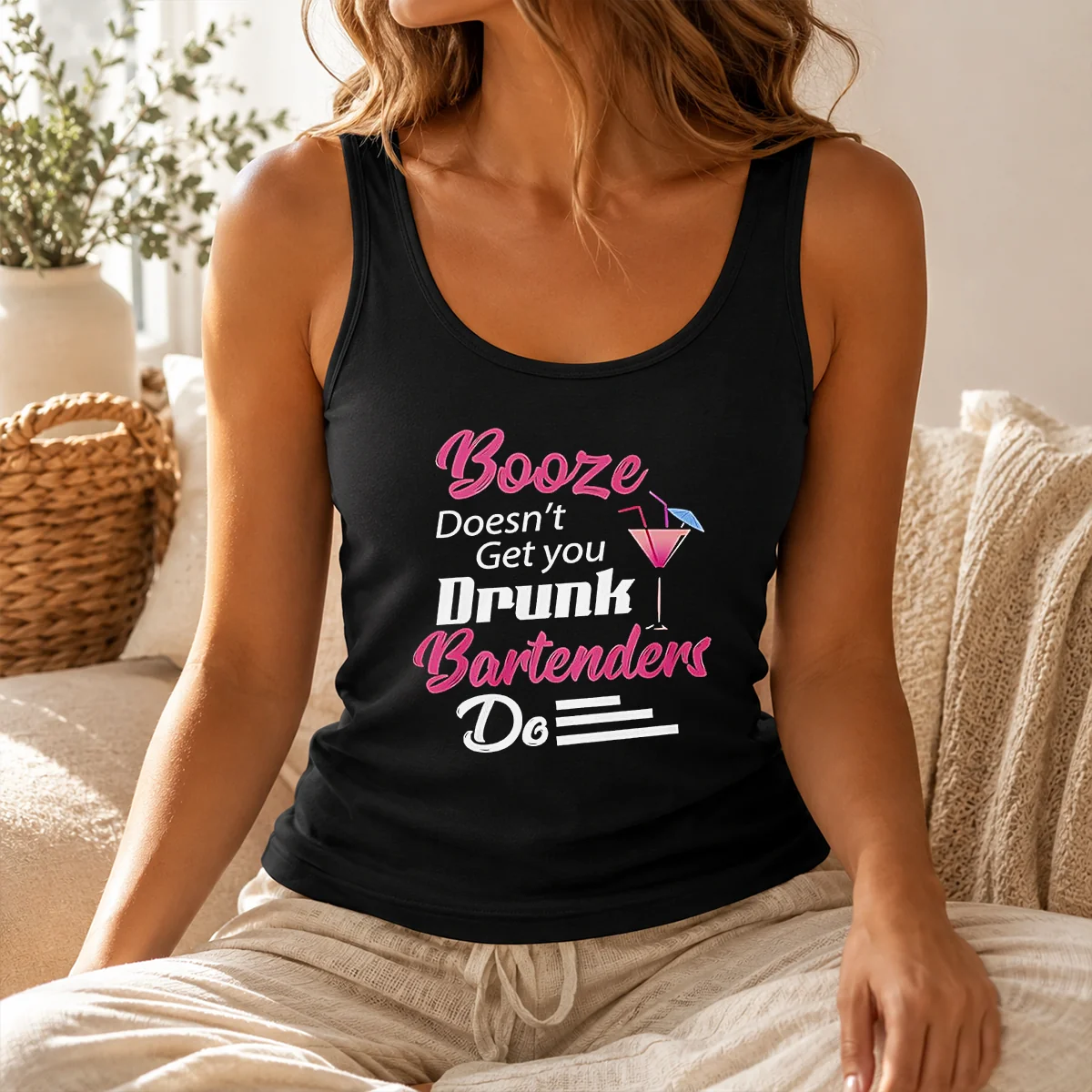 Hot Pretty Booze Doesn't Get You Drunk Bartenders Do Shirt - Image 3