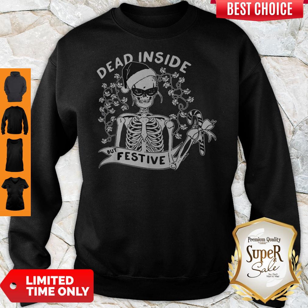 Official Dead Inside But Festive Christmas Shirt - Image 5