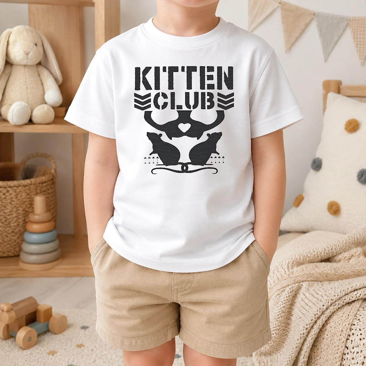 Happy Good Distressed Kitten Club Cat Lover Pet Shirt - Image 9