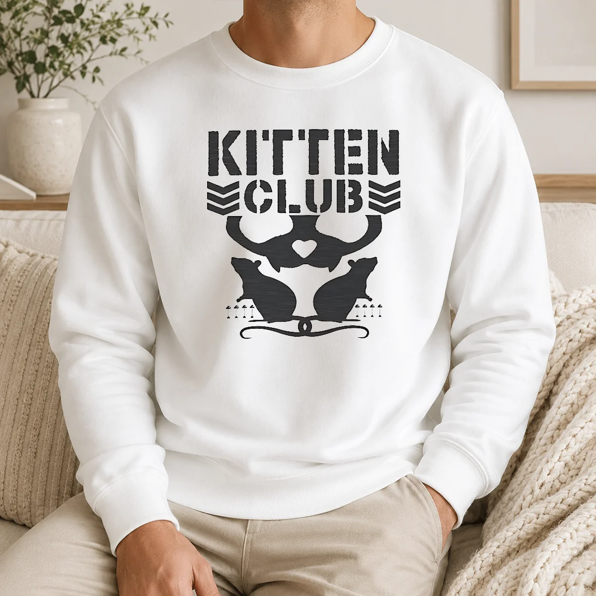 Happy Good Distressed Kitten Club Cat Lover Pet Shirt - Image 7