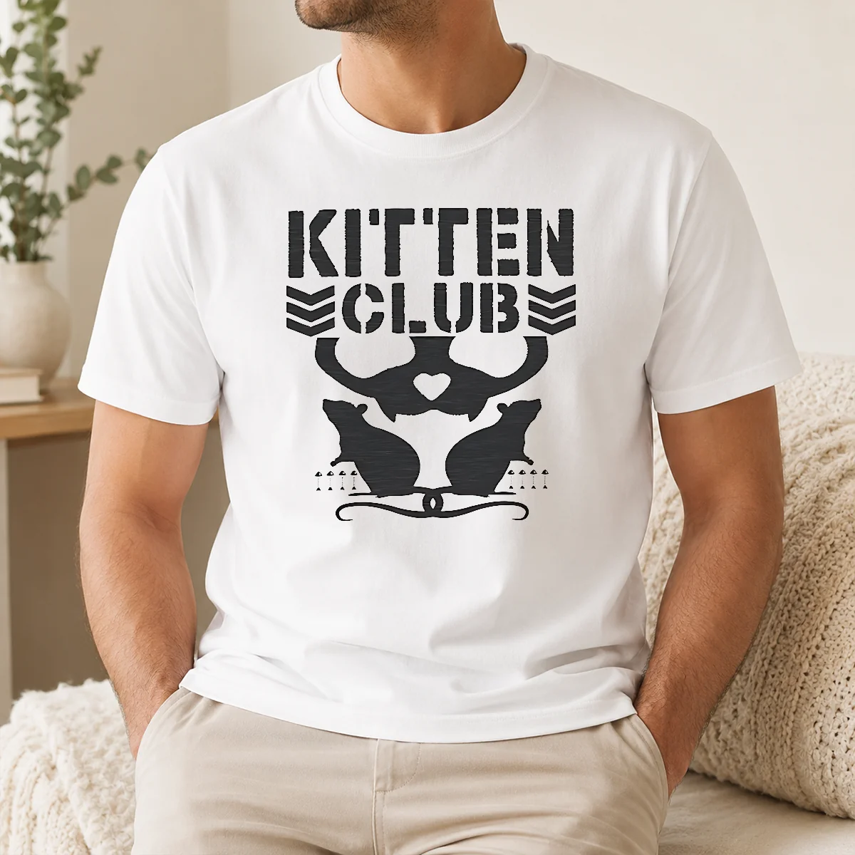 Happy Good Distressed Kitten Club Cat Lover Pet Shirt