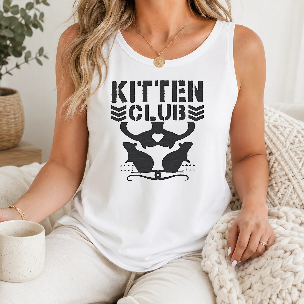 Happy Good Distressed Kitten Club Cat Lover Pet Shirt - Image 3