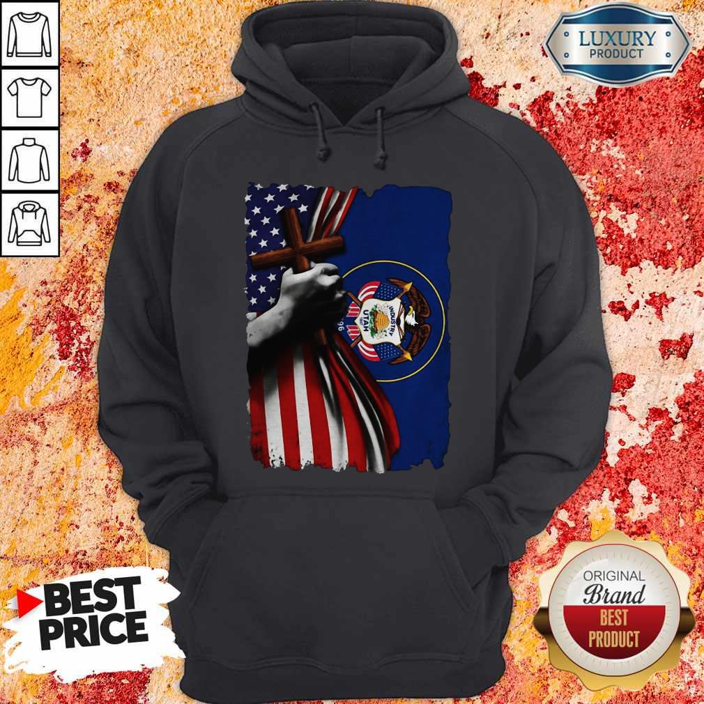 Utah American Flag Cross Happy Independence Day Shirt - Image 5