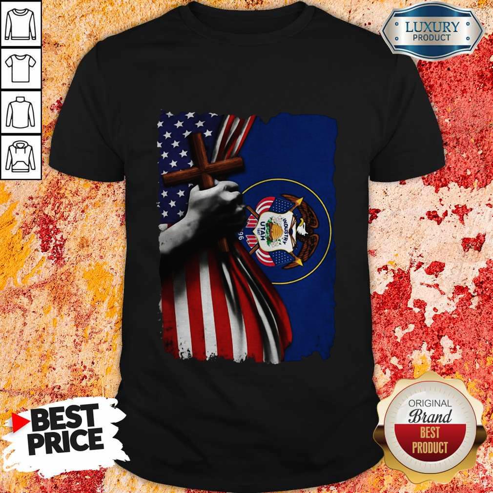 Utah American Flag Cross Happy Independence Day Shirt