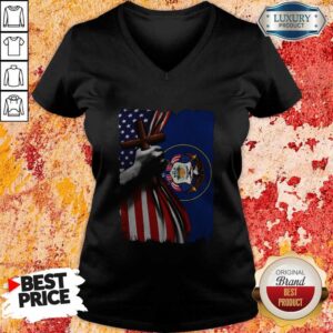 Alternative view of Utah American Flag Cross Happy Independence Day Shirt