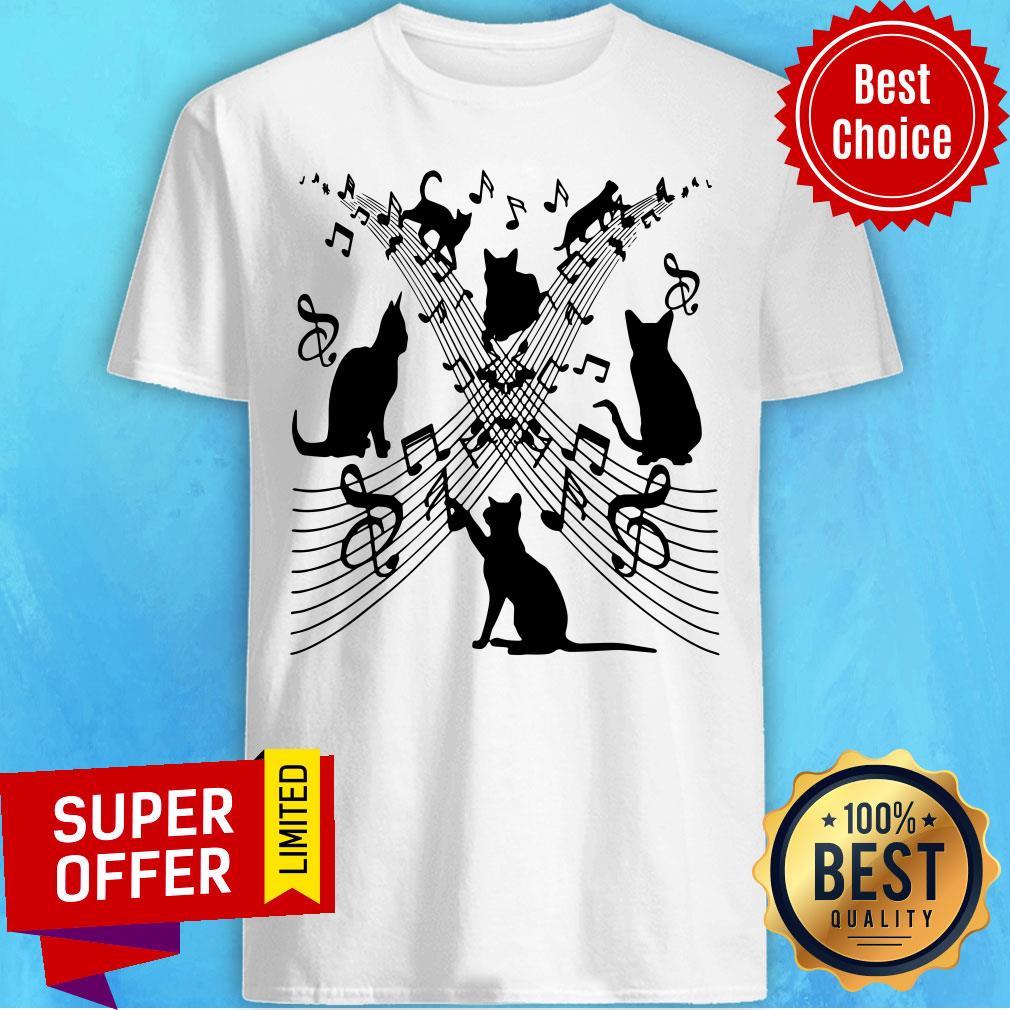 Funny Cute Cat Kitty Playing Music Shirt