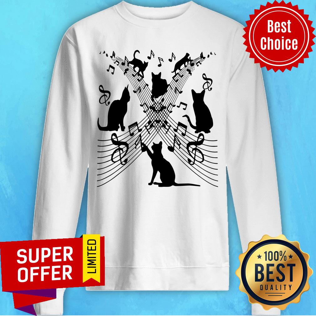 Funny Cute Cat Kitty Playing Music Shirt - Image 4