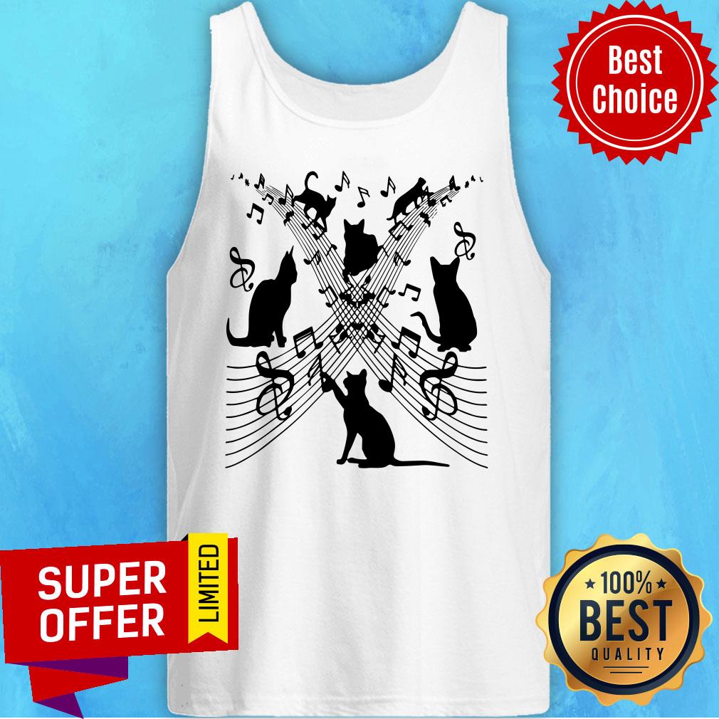 Funny Cute Cat Kitty Playing Music Shirt - Image 3