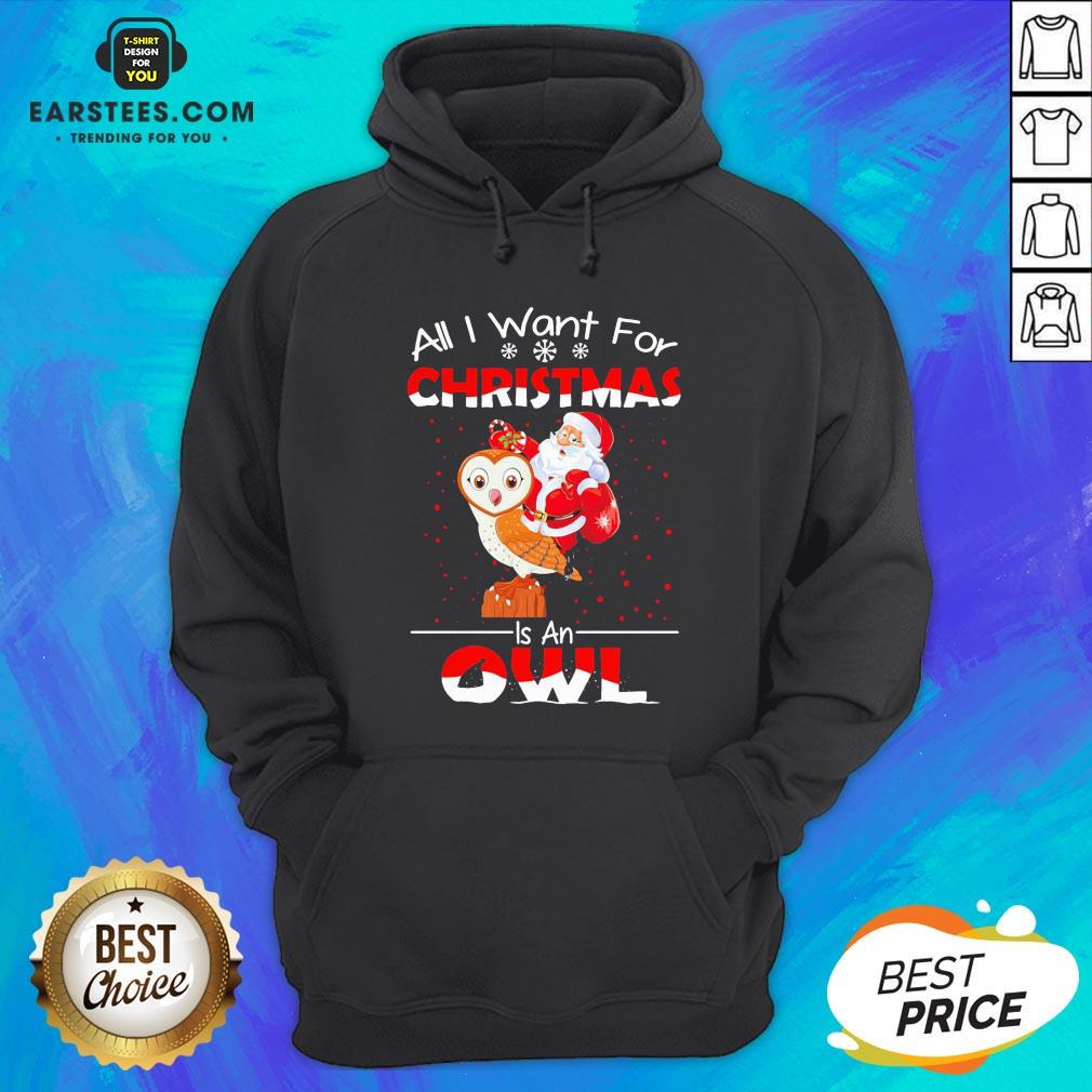 Funny Santa All I Want For Christmas Is An Owl Sweater Shirt - Image 2