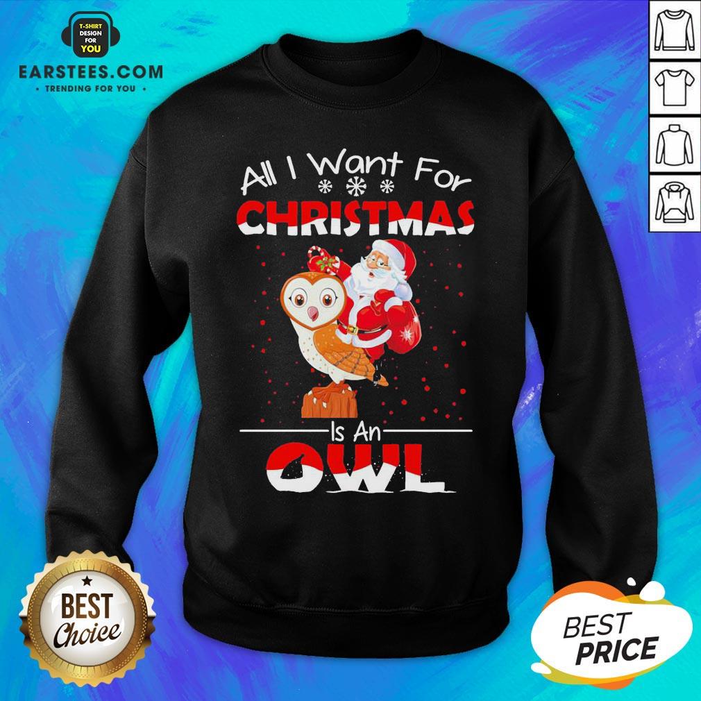 Funny Santa All I Want For Christmas Is An Owl Sweater Shirt - Image 4