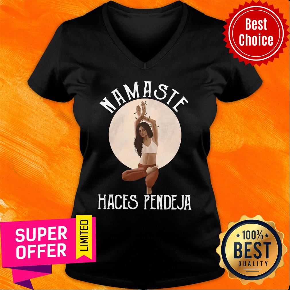 Funny The Girl Yoga Namaste Haces Pendeja Shirt - Image 5