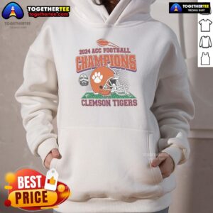 Alternative view of Official Clemson Tigers 2024 ACC Football Conference Champions Helmet T-Shirt