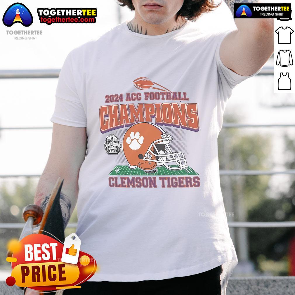 Official Clemson Tigers 2024 ACC Football Conference Champions Helmet T-Shirt
