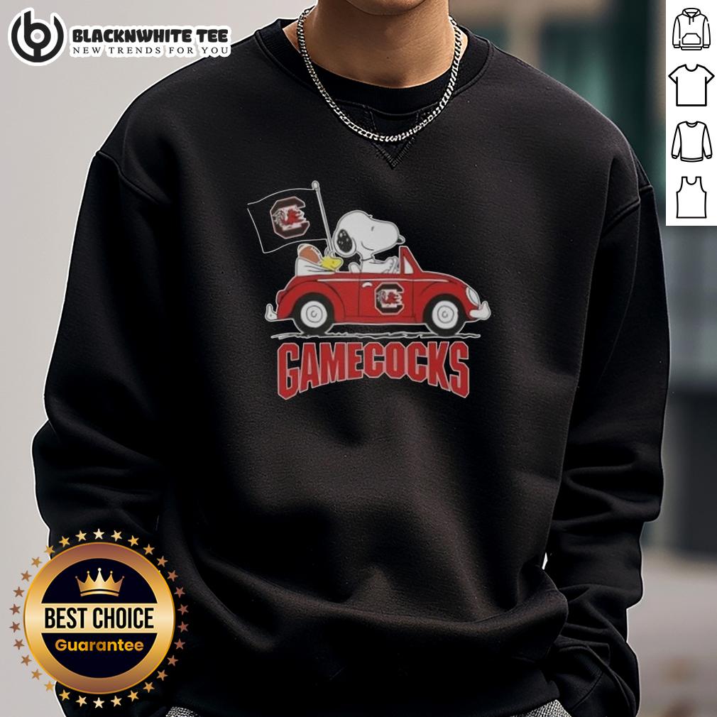 Good Snoopy Driving Car South Carolina Gamecocks Football T-Shirt - Image 5