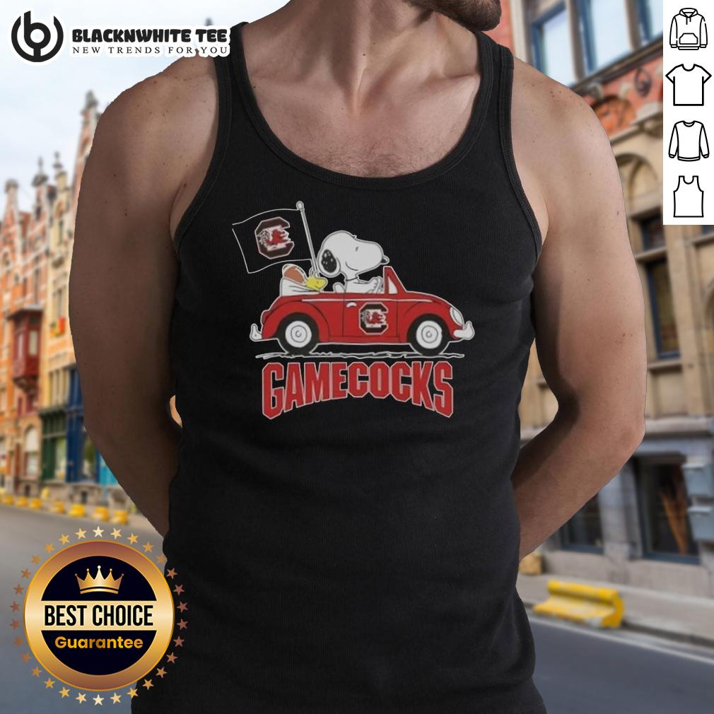 Good Snoopy Driving Car South Carolina Gamecocks Football T-Shirt - Image 4