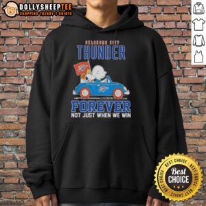 Alternative view of Premium Snoopy X Charlie Brown Driving Car Oklahoma City Thunder Forever Not Just When We Win T-Shirt