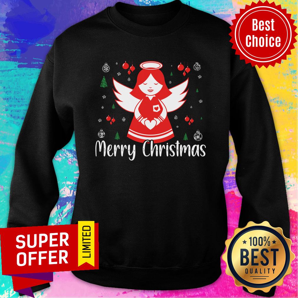 Angle Merry Christmas Heart Shirt - Image 4