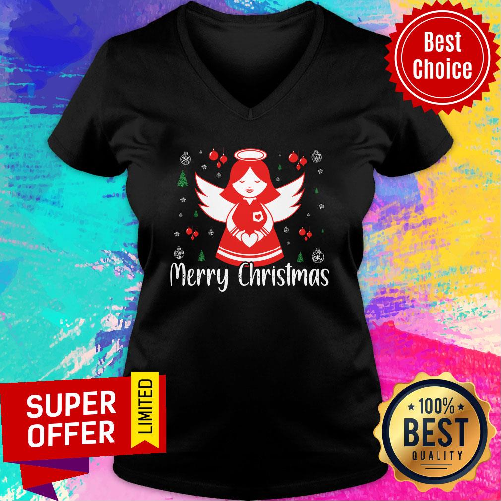 Angle Merry Christmas Heart Shirt - Image 5