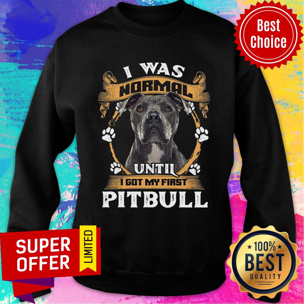 Pitbull I Was Normal Shirt - Image 5