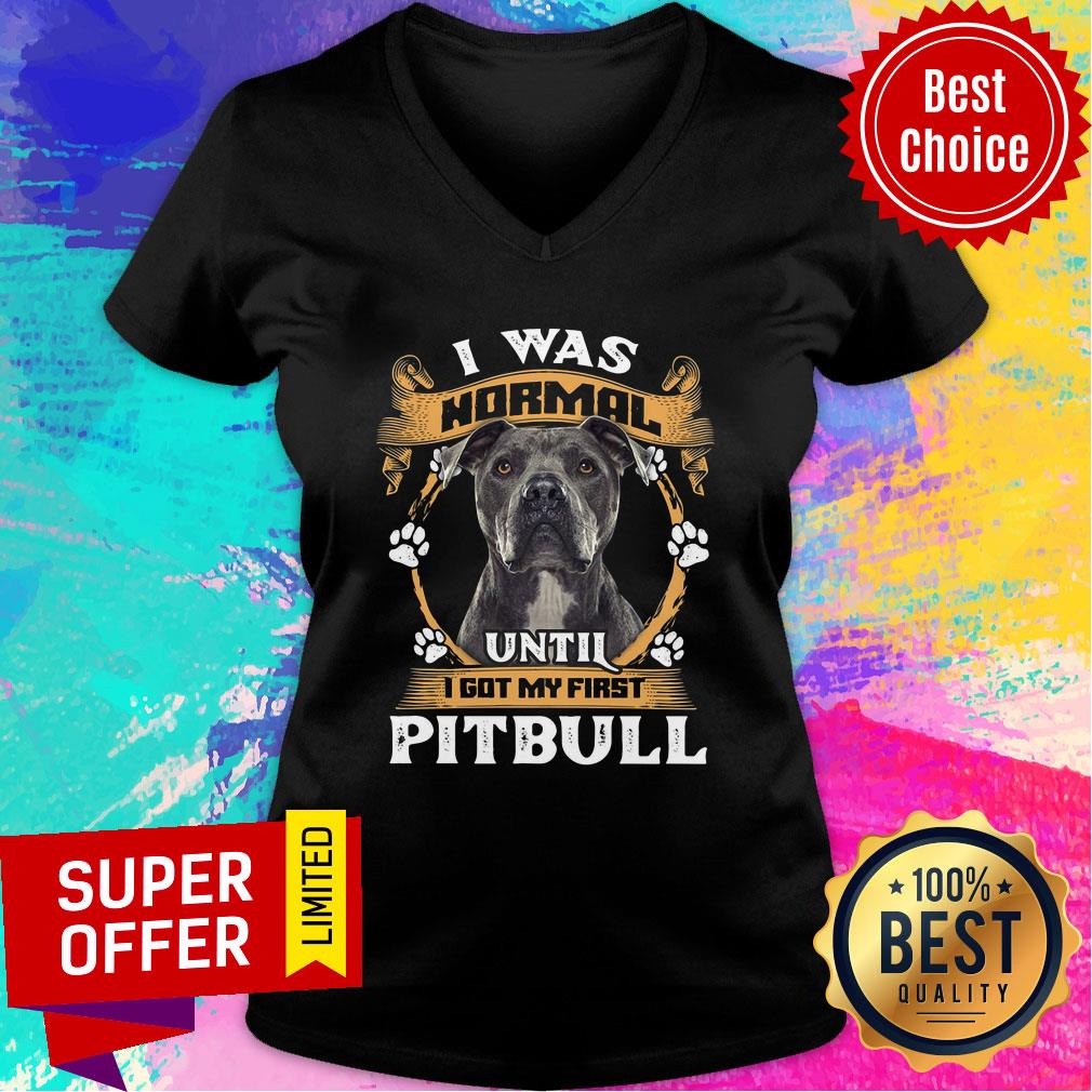 Pitbull I Was Normal Shirt - Image 3