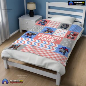 Alternative view of Official Chibi Optimus Prime Transformers Pattern Blanket Fleece Customized Blanket