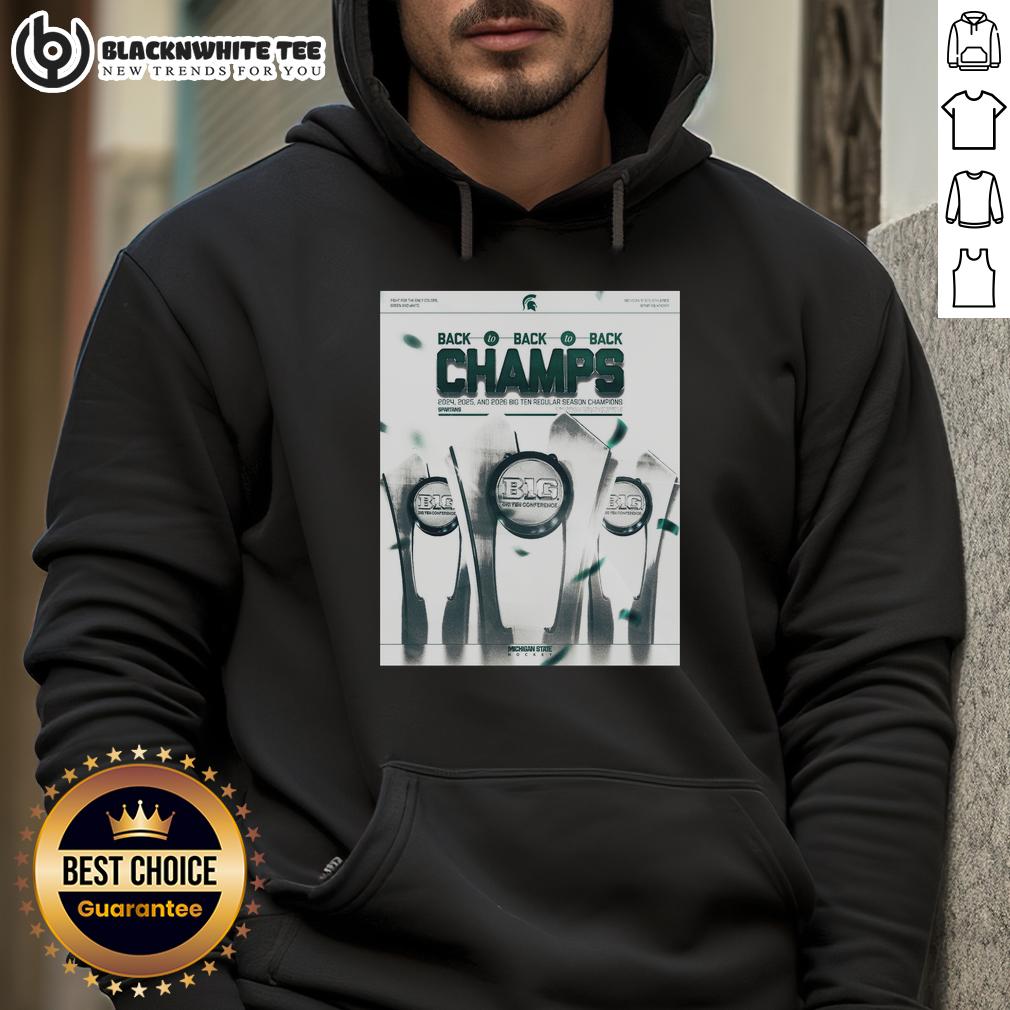 Top Michigan State Spartans Regular Season Champions Back To Back To Back Poster T-Shirt - Image 2