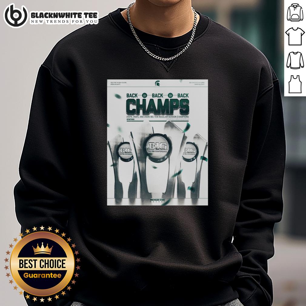 Top Michigan State Spartans Regular Season Champions Back To Back To Back Poster T-Shirt - Image 5