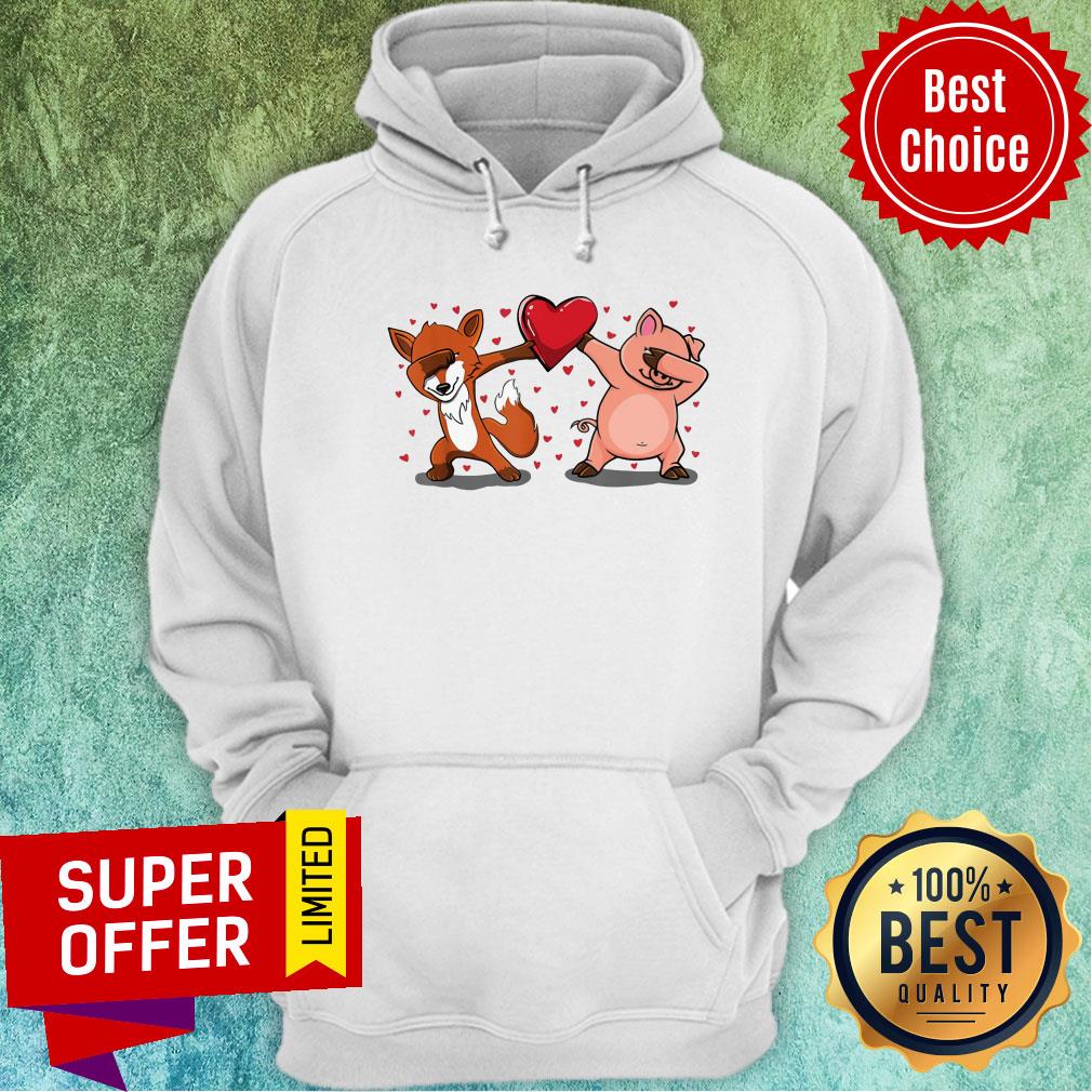 Dabbing Fox Pig Heart Shirt - Image 5