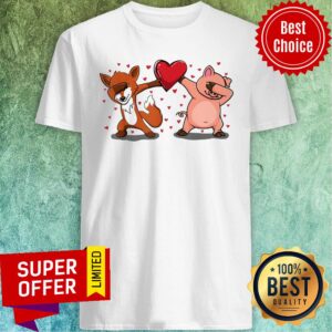 Dabbing Fox Pig Heart Shirt