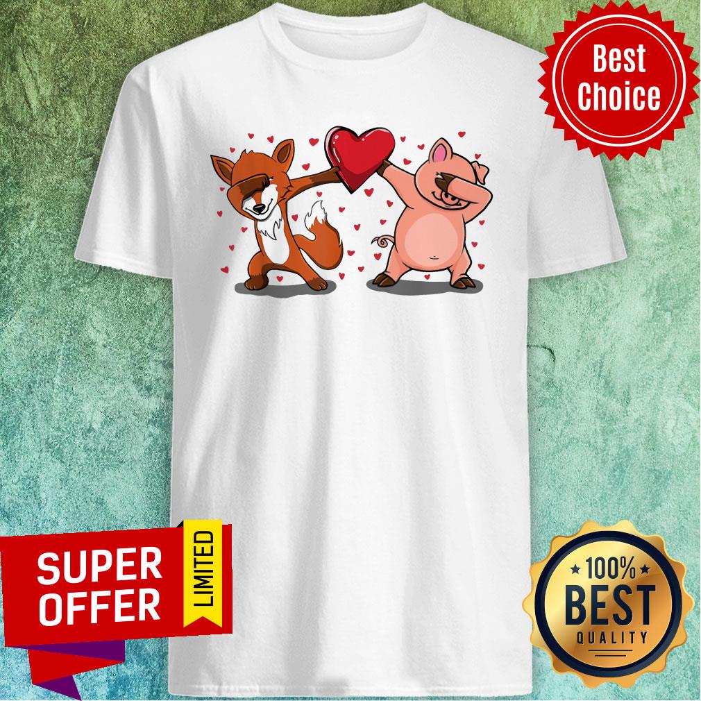 Dabbing Fox Pig Heart Shirt
