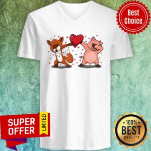 Alternative view of Dabbing Fox Pig Heart Shirt