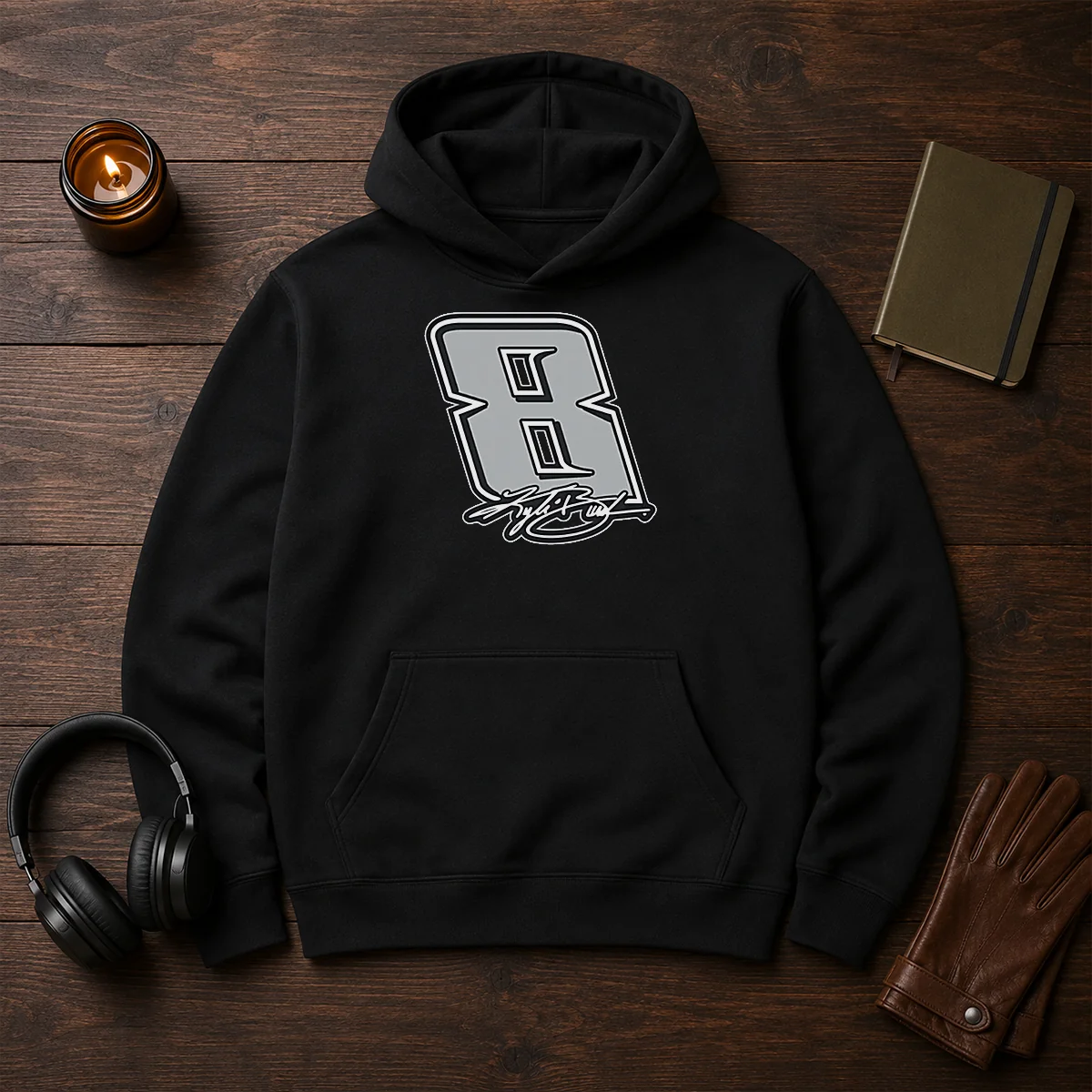 Good Kyle Busch Black No 8 Signature Shirt - Image 5