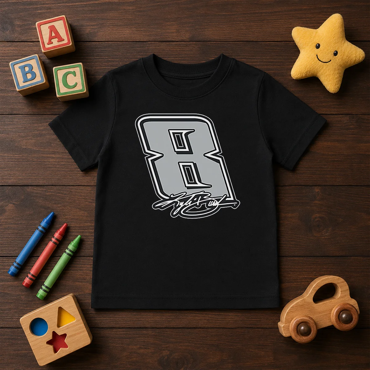 Good Kyle Busch Black No 8 Signature Shirt - Image 9