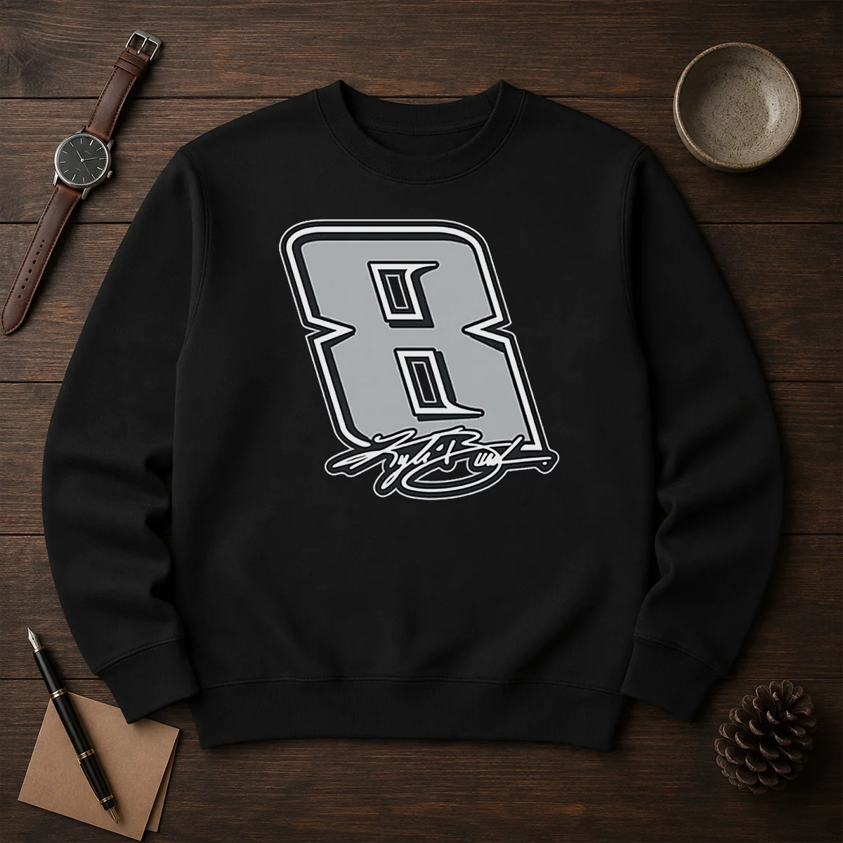 Good Kyle Busch Black No 8 Signature Shirt - Image 7