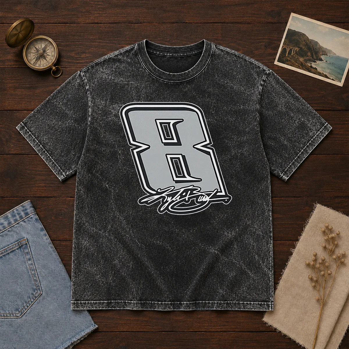 Good Kyle Busch Black No 8 Signature Shirt - Image 8