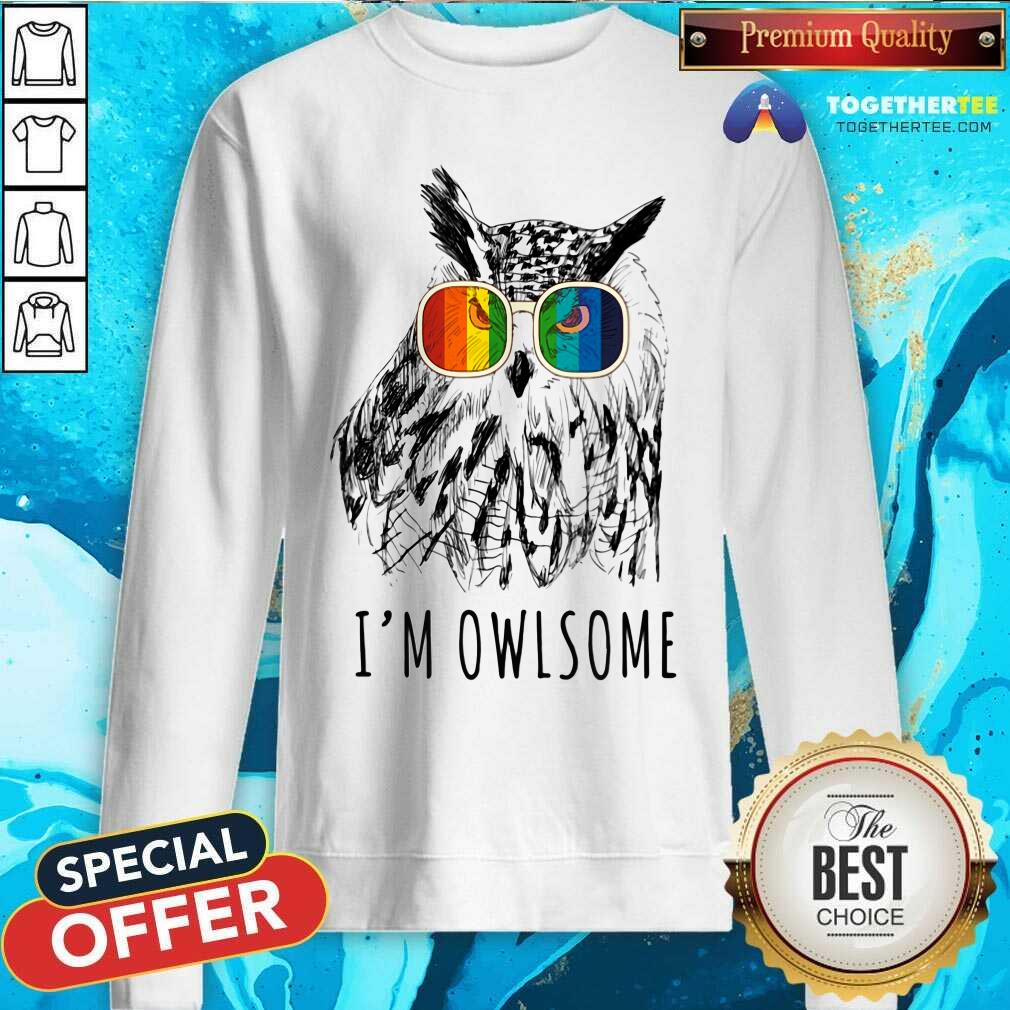 I Am Owlsome Owl With Color Glass Shirt - Image 3