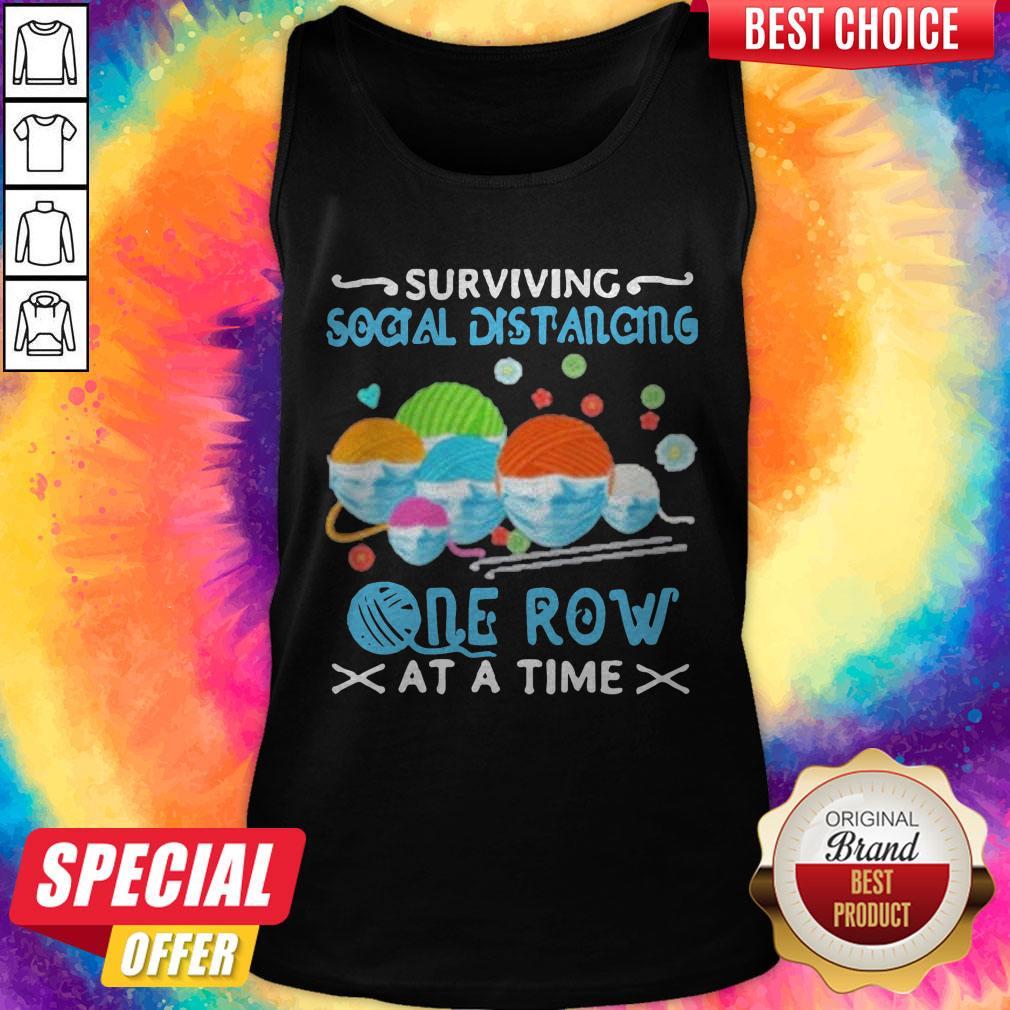 Crochet Face Mask Surviving Social Distancing One Row At A Time Shirt - Image 3