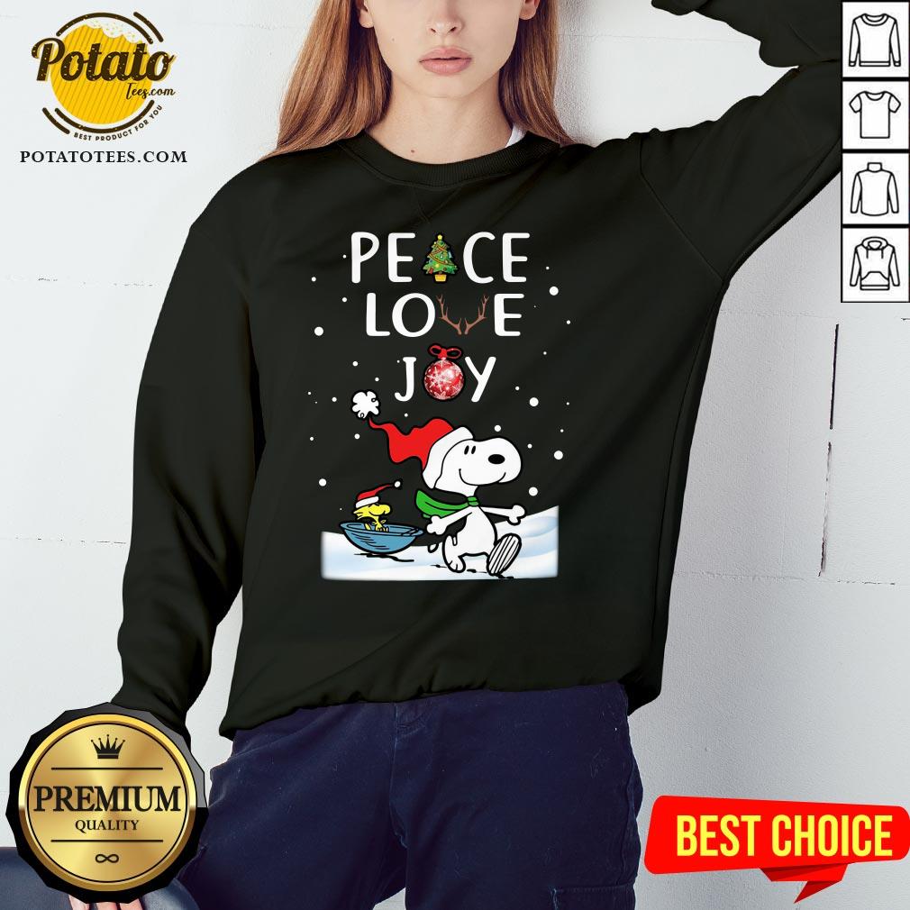 Perfect Merry Christmas Peanuts Snoopy Peace Love Joy Shirt - Image 4