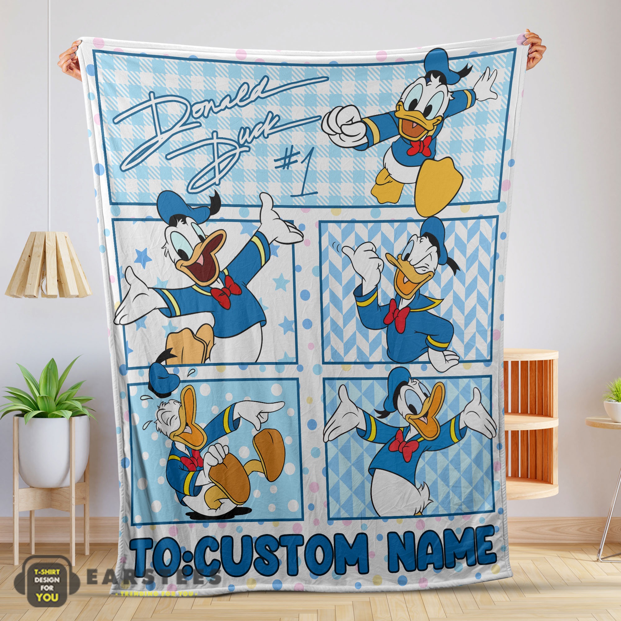 Good Disney Donald Duck with Signature And Friends Donald Duck Moods Blanket – Customize Blanket