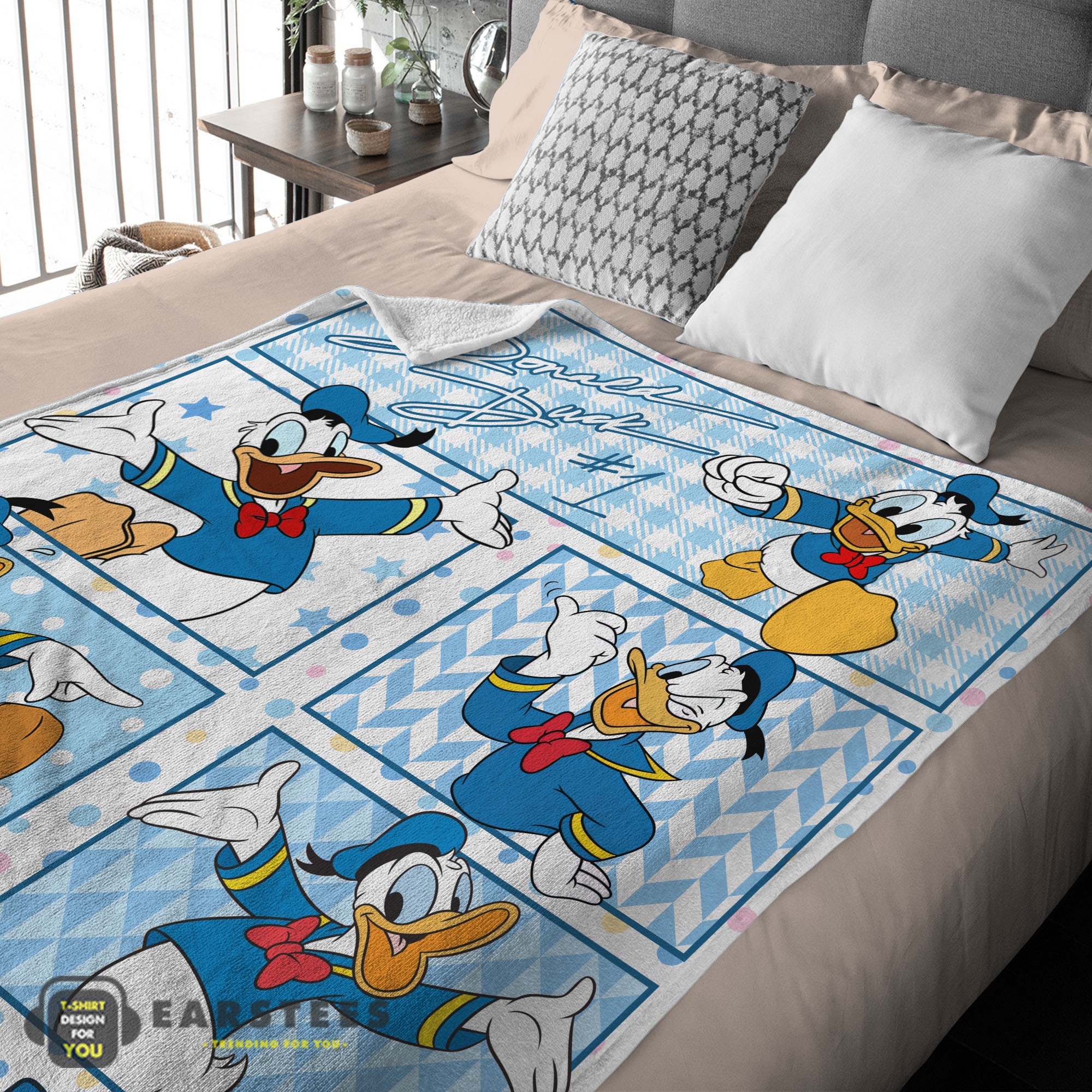 Good Disney Donald Duck with Signature And Friends Donald Duck Moods Blanket – Customize Blanket - Image 2