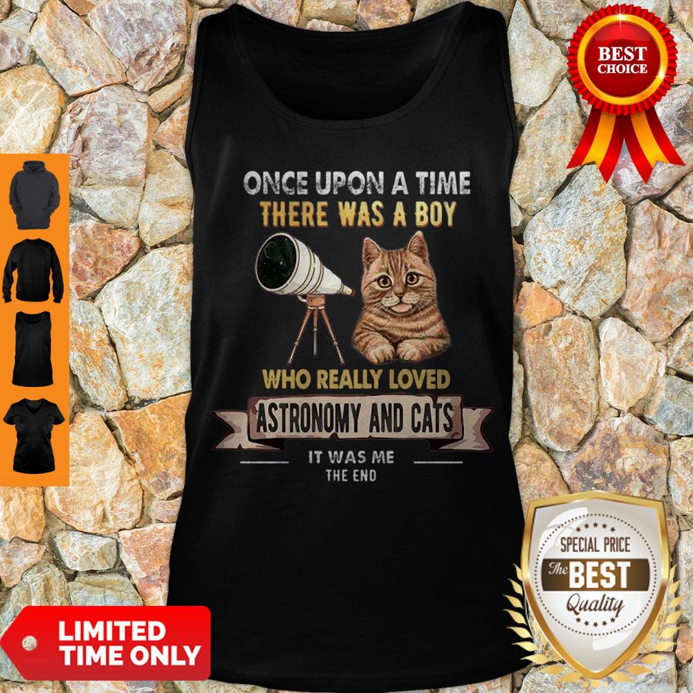 Pretty Once Upon A Time There Was A Boy Who Really Loves Astronomy And Cat Shirt - Image 4
